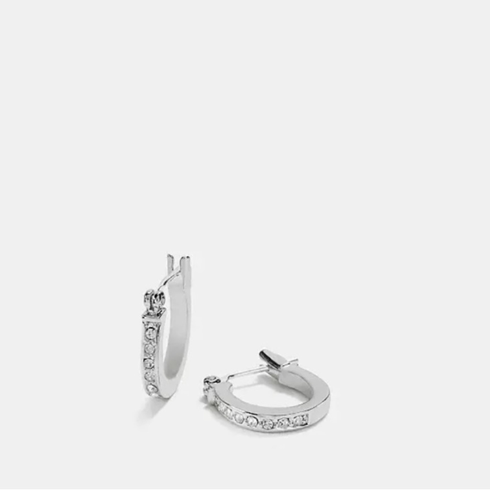 Coach Pave’ Signature C Huggie Earrings